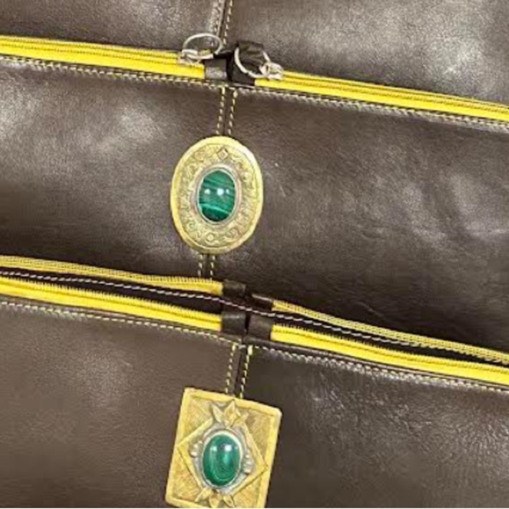 Vintage Clutch Italian leather old new in one  piece of Art
